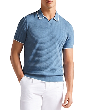 Ted Baker Textured Striped Knit Polo