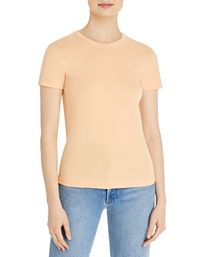 Three Dots Solid Crewneck Tee In Apricot Ice