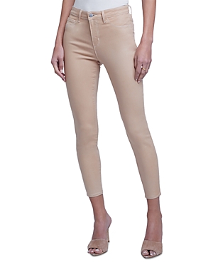L'Agence Margot High Rise Skinny Jeans in Nude White
