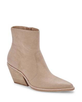 dolce vita women's lurra almond toe leather booties