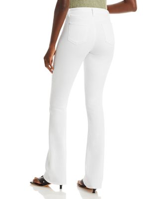 Selma Cotton Stretch High Rise Bootcut Jeans in Blanc