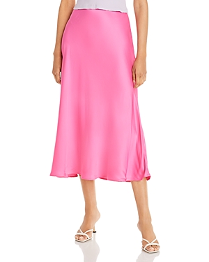 L Agence Clarisa Bias-cut A-line Maxi Skirt In Dark Ros
