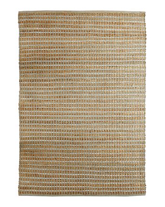 Origin Modern Grid Natural Jute Area Rug, 5' x 7'9"