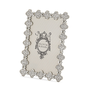 Shop Olivia Riegel Pave Clover 4 X 6 Frame In Silver
