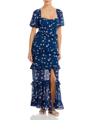 WAYF Bustier Tiered Maxi Dress 
