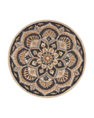 Lr Home Radiance Floret Forever Mandala Round Area Rug, 6' x 6'