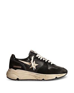 Shop Golden Goose Men's Lace Up Running Sneakers In Black/white