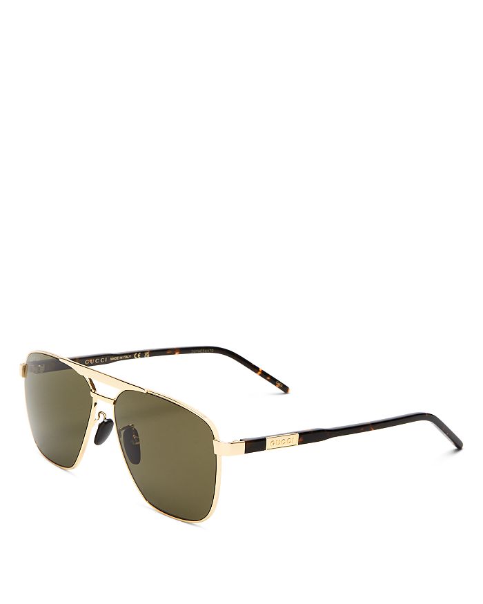 Gucci Men's Brow Bar Aviator Sunglasses, 58mm Bloomingdale's