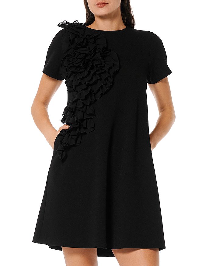 Wallis black deals ruffle dress