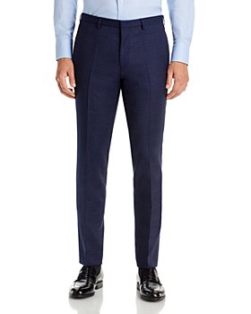 T.M.Lewin Men's Suit Trousers Pants Samuel Slim Fit in Blue Modern Birdseye Wool 
