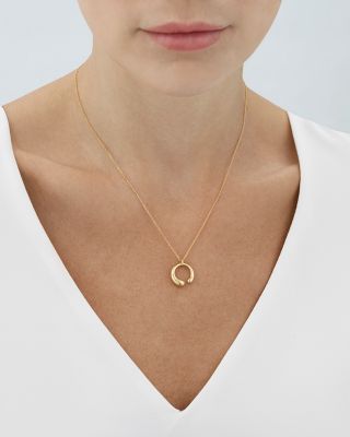 18K Yellow Gold Mercy Small Pendant Necklace, 17.72"