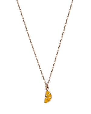 Moon & Meadow 14k Yellow Gold Enamel Lemon Wedge Pendant Necklace, 15-16 In Yellow/gold
