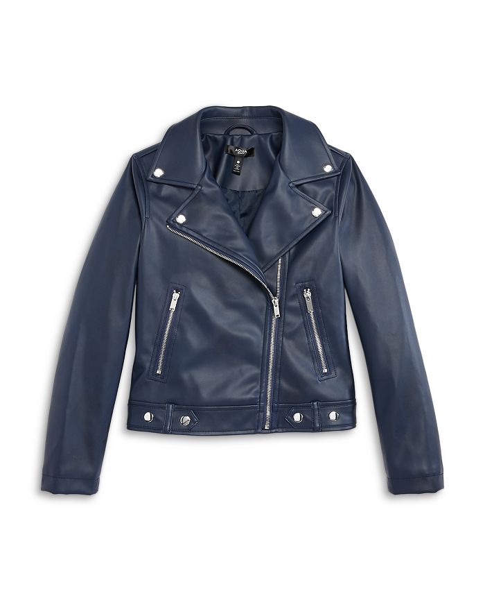 AQUA - Girls' Faux Leather Jacket, Big Kid - 100% Exclusive