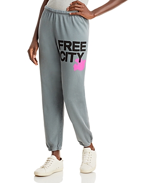 Free City Cotton Logo Sweatpants in Grey Art