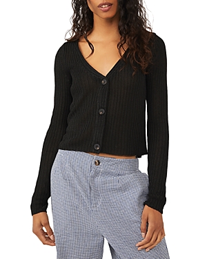 Free People Game On Ribbed Cardigan Free People Game On Ribbed Cardigan