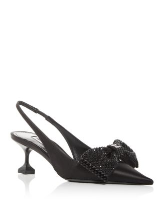 Miu Miu Women's Calzature Donna Bow Embellished Slingback