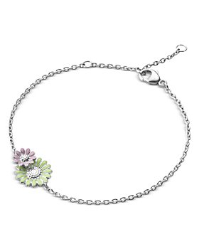 Georg Jensen - Sterling Silver Daisy Enamel Flower Bracelet
