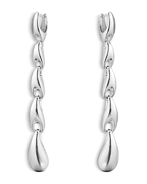 Shop Georg Jensen Sterling Silver Reflect Polished Link Long Drop Earrings
