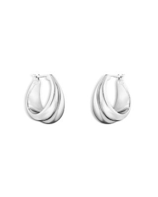 Georg Jensen - Sterling Silver Curve Graduated Small Hoop Earrings