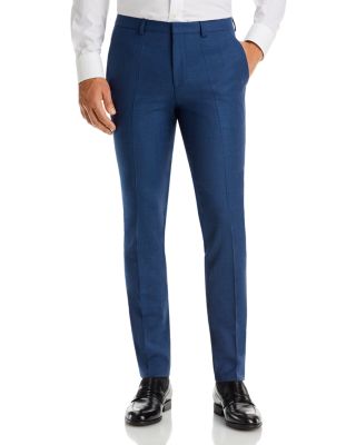 HUGO Hesten Blue Sharkskin Extra Slim Fit Suit Pants Extra Slim Fit