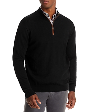 Peter Millar Crown Autumn Crest Quarter Zip Sweater In Black