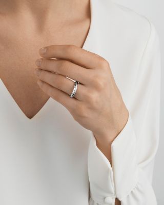 Sterling Silver Offspring Diamond Wavy Ring