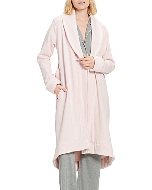 Ugg Duffield Ii Double-knit Fleece Robe In Seashell Pink Heather