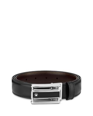 Men's Cut Out Black Buckle Reversible Belt