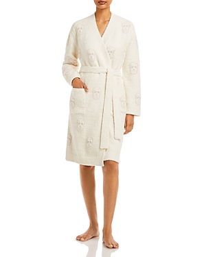 Barefoot Dreams Cozychic Scattered Skulls Robe - 150th Anniversary Exclusive In Cream/stone