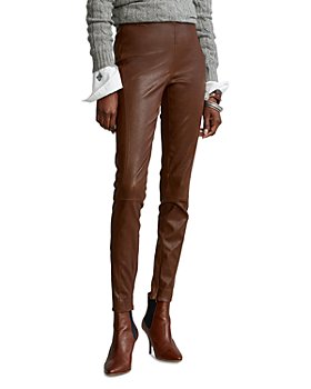 Slacks and Chinos Skinny trousers Red Hudson Jeans Nico Leather Pants in Burgundy Womens Clothing Trousers 