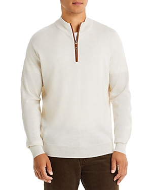 Peter Millar Autumn Crest Wool Blend Quarter Zip Pullover In Ivory