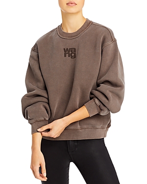 Alexander Wang T Puff Paint Logo Essential Sweatshirt In Washed Col