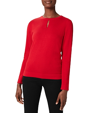 Hobbs London Marlena Keyhole Sweater In Cherry Red