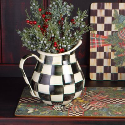 Courtly Check Enamel Pitcher