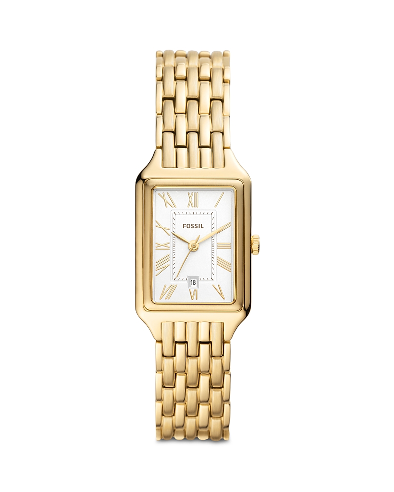 Fossil Women's Raquel Three-hand Date Gold-tone Stainless Steel Watch, 23mm In White/gold