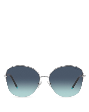 Tiffany & Co Women's Pillow Sunglasses, 58mm In Silver/blue Gradient