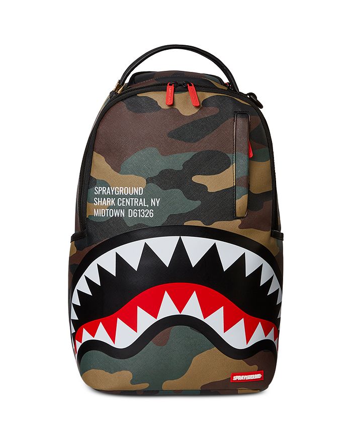 Sprayground Black Shark In Paris Small Backpack Chains SharkMouth Quilted  Bag