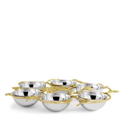 Botanical Leaf Gold Seder Plate