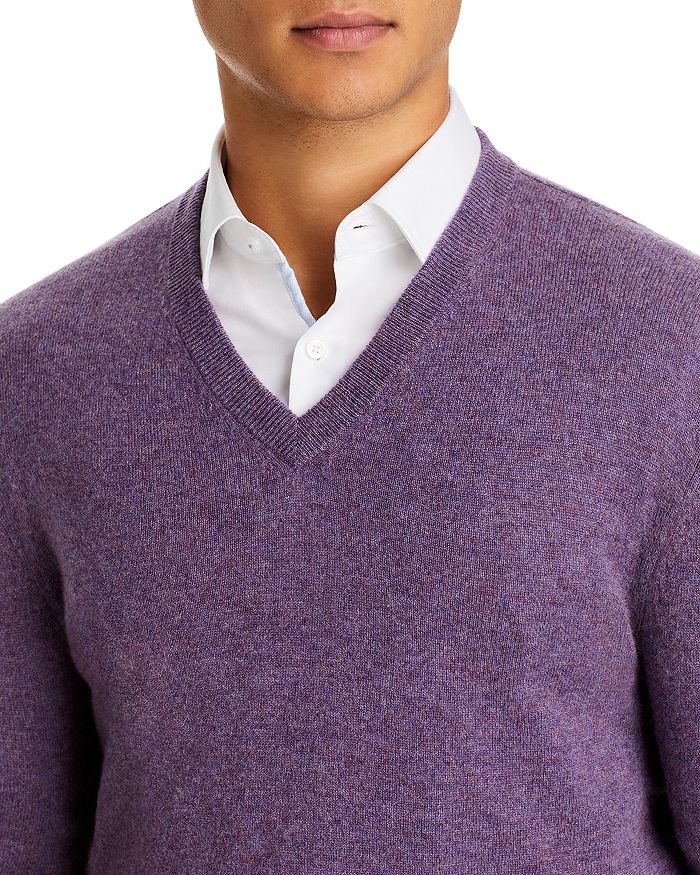 The Men's Store At Bloomingdale's Cashmere V-neck Sweater - 100% Exclusive In Heather Purple