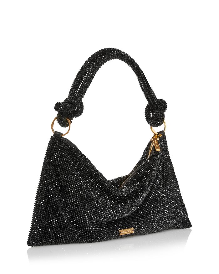 Shop Cult Gaia Hera Nano Rhinestone Shoulder Bag In Black/gold