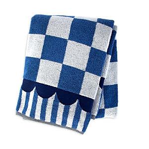Shop Mackenzie-childs Royal Check Bath Towel In Blue/white