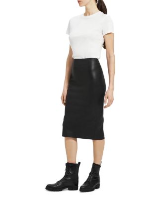 Leather pencil skirt theory hotsell