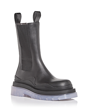 Bottega Veneta 55mm Tire Leather Beatle Boots In Nero/transparent