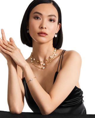 18K Two Tone Gold Siviglia Diamond &amp; Mother Of Pearl Drop Earrings - 150th Anniversary Exclusive