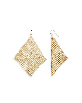 AQUA - Mesh Kite Statement Earrings in Gold Tone