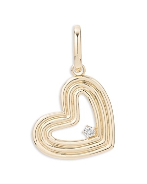 Adina Reyter 14k Yellow Gold Groovy Diamond Heart Pendant