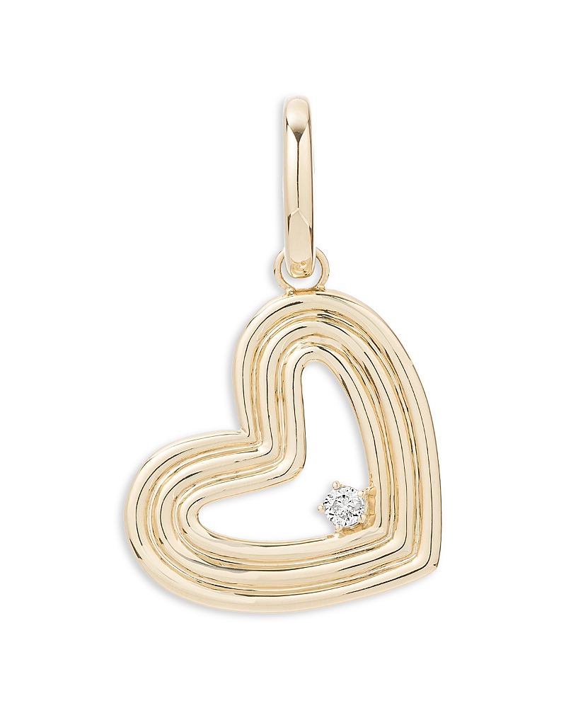 Shop Adina Reyter 14k Yellow Gold Groovy Diamond Heart Pendant