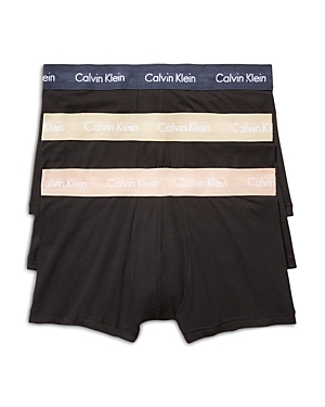 Calvin Klein Cotton Stretch Moisture Wicking Low Rise Trunks, Pack Of 3 In  Shoreline/clay/travertine