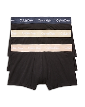 CALVIN KLEIN COTTON STRETCH MOISTURE WICKING LOW RISE TRUNKS, PACK OF 3