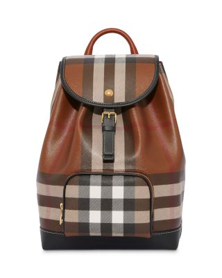 Burberry Check and Leather Backpack Bloomingdale's